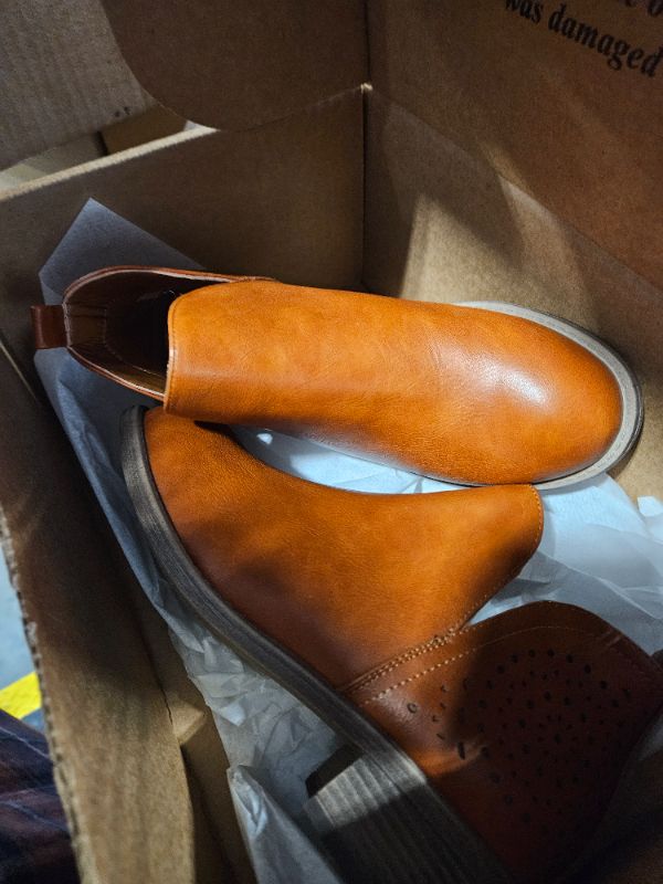 Photo 1 of **USED**
 Vepose Women's Ankle Boots, Low Heel Chunky Cutout Booties, 912 - Red Brown, Size 6 US - Perforated Western Shoes (CJY912 red Brown 06)