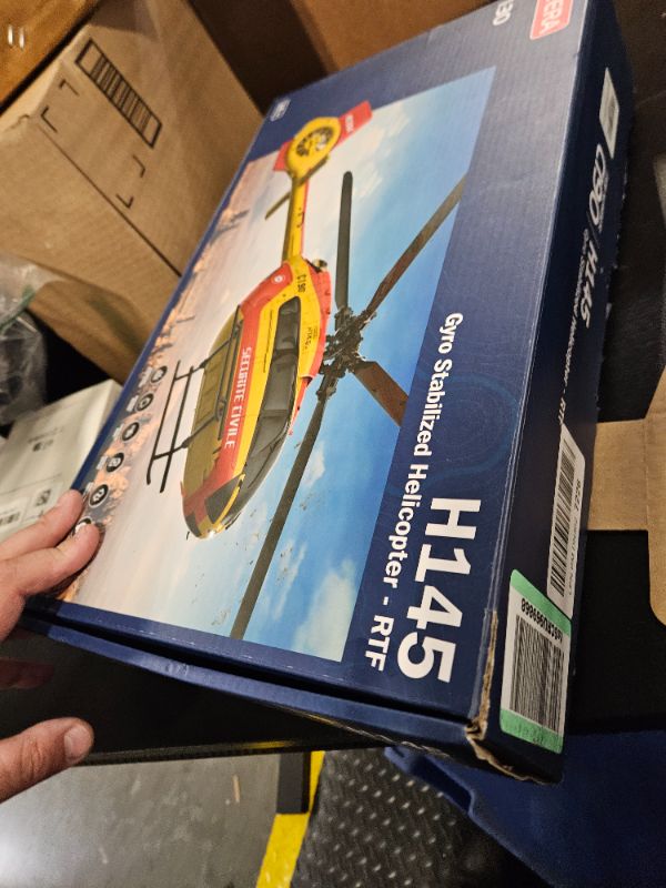 Photo 3 of **USED****UNABLE TO TEST**
 Ssccgym H145 C190 Remote Control Helicopter Aircraft for Adults Beginners 2-Battery 6CH RC Heli Single Rotor No Ailerons Maintain Altitude Hover/Optical Flow Positioning RTF 335MM (Yellow)