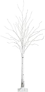 Photo 1 of  Natural 3-FT Pre-lit Artificial White Birch Tree with LED Lights, 92 Warm White LEDs for Indoor Home Décor, Fake Lighted Birch Tree for Winter, Valentine's Day, Easter Decorations