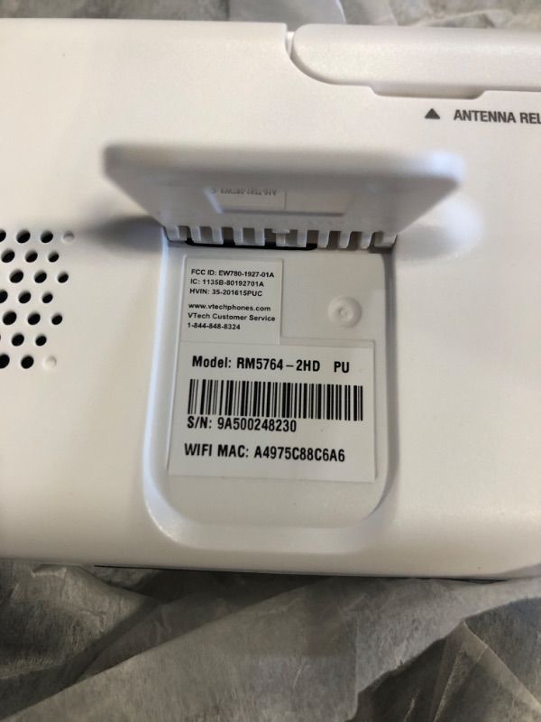 Photo 1 of ***missing one camera, missing USB charging cable for monitor. Power turns on, but didn't test connection with camera*** VTech RM5764-2HD 1080p Smart WiFi Remote Access 2 Camera BabyMonitor, 360° Pan & Tilt, 5" 720p HD Display, Night Vision, Soothing Soun