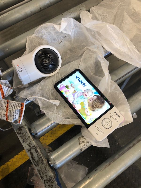 Photo 1 of ***missing one camera, missing USB charging cable for monitor. Power turns on, but didn't test connection with camera*** VTech RM5764-2HD 1080p Smart WiFi Remote Access 2 Camera BabyMonitor, 360° Pan & Tilt, 5" 720p HD Display, Night Vision, Soothing Soun
