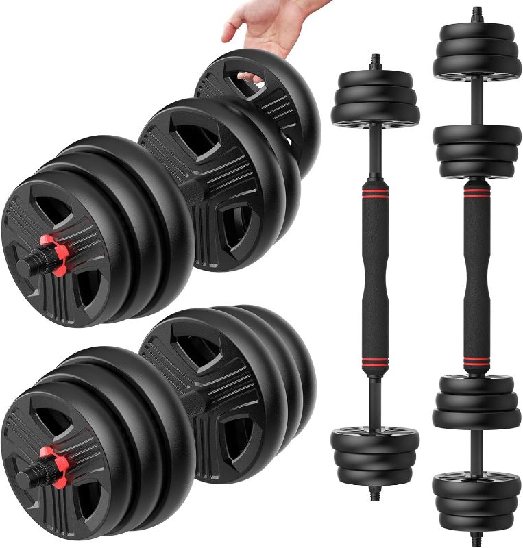 Photo 1 of  *** SIMILAR *** UKEEP Adjustable Dumbbells Sets, 20/30/40/55/60/70/80/90lbs Free Weights Dumbbells Set of Convertible 2 or 3 in 1 Dumbbells Set Used as Barbell, Kettlebells, A Pair of Lightweight for Home Gym 