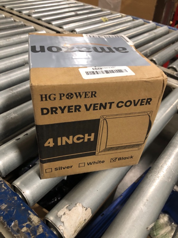 Photo 2 of 4 Inch Dryer Vent Cover Outside, HG Power Metal Exterior Vent Cover with Removable Screen & Cushioned Non-Return Flap, Air Wall Vent for Dryer, House, Range Hood, AC(Black) ***SCREEN MISSING****