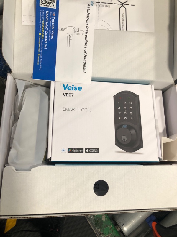 Photo 1 of Veise Fingerprint Smart Locks for Front Door with Handle Set, App Control, Keyless Entry Keypad Deadbolt, Digital Electronic Touchscreen, Easy Install, Auto Lock, Satin Nickel