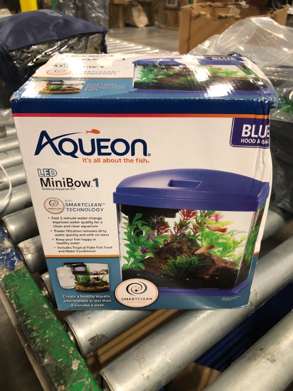 Photo 1 of AQUANEAT Fish Tank, 1.2 Gallon Aquarium, Small Betta Fish Tank Starter Kit with LED Light and Water Filter Pump, Rectangular