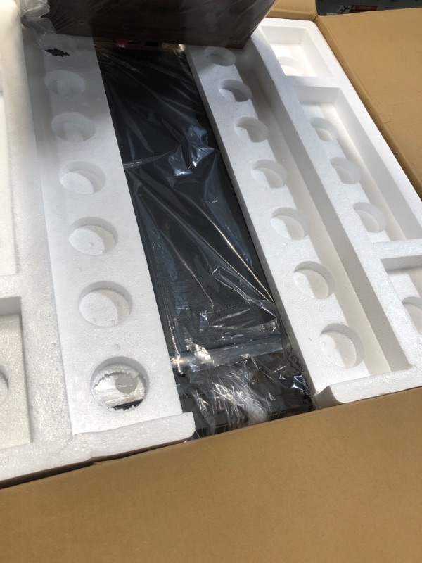 Photo 1 of MOUNTUP 55x28 Inches Electric Height Adjustable Standing Desk, Sit Stand Desk with Memory Controller, Ergonomic Stand Up Desk for Home Office with Splice Board, Rustic Brown+Black