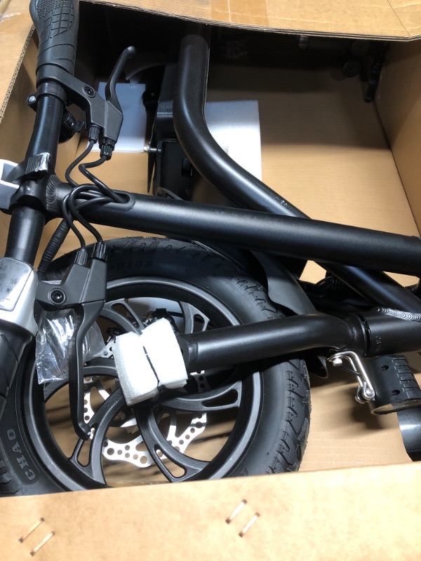 Photo 4 of (parts only)Phantomgogo Commuter R1 - Electric Scooter for Adults - Foldable Scooter with Seat & Carry Basket - 450W Brushless Motor 36V - 15MPH 265lbs Max Load E Mopeds for Adults (Black)