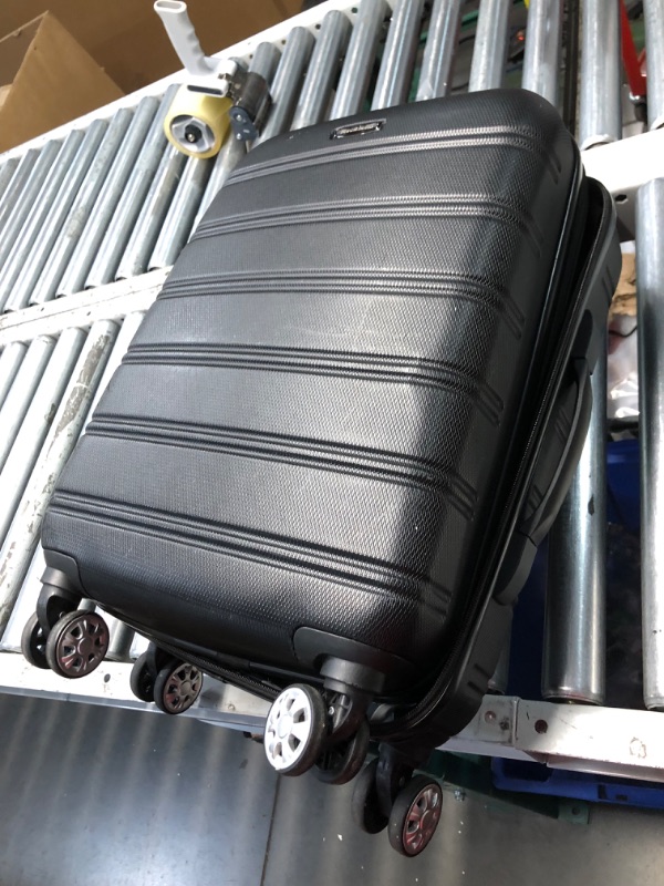 Photo 3 of ***USED - INSIDE COMPARTMENTS TORN - SEE PICTURES - DIRTY***
Rockland Melbourne Hardside Expandable Spinner Wheel Luggage, Black, Carry-On 20-Inch