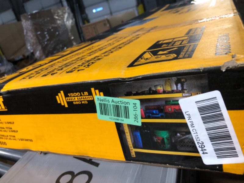 Photo 2 of ***USED - LIKELY MISSING PARTS - UNABLE TO VERIFY FUNCTIONALITY***
DEWALT 4-Foot Tall, 3-Shelf Industrial Workshop/Garage Storage Rack, Total Capacity: 4,500 lb. (DXST4500A)