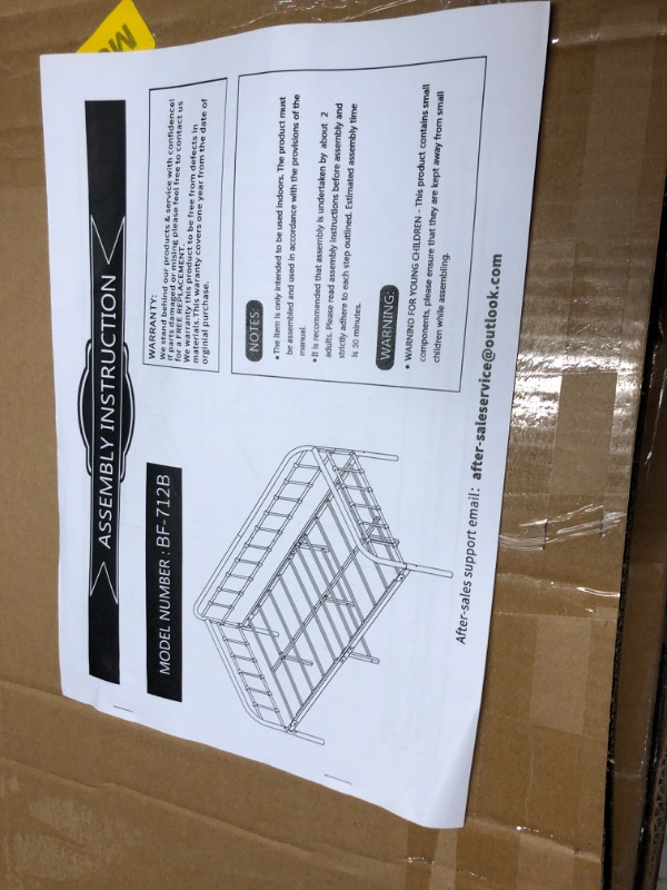 Photo 4 of ***USED - MISSING HARDWARE - OTHER PARTS LIKELY MISSING AS WELL - SEE PICTURES***
JURMERRY Metal Daybed Frame Twin Size with Steel Slats Platform Furniture,Black…