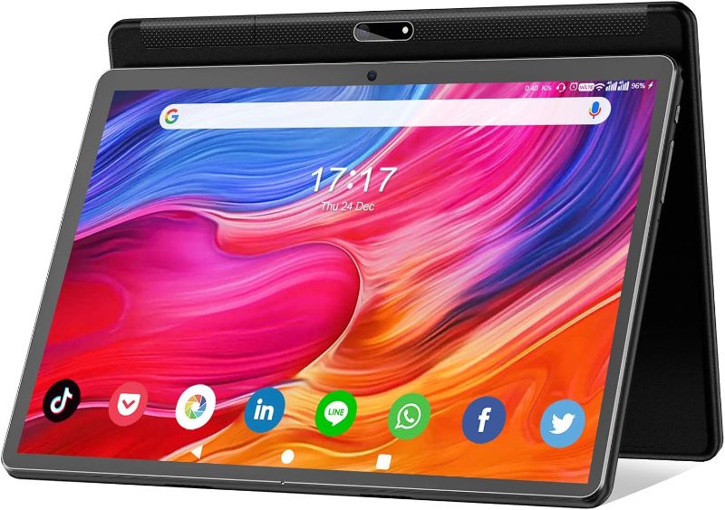 Photo 1 of **ITEM IS LOCKED NEEDS TO BE RESET BY MANUFACTURER-MINOR DAMAGE SCUFF-MISSING CHARGER**
Tablet 10.1 inch Android 12 Tablet 2024 Latest Update Octa-Core Processor with 64GB Storage, Dual 13MP+5MP Camera, WiFi, Bluetooth, GPS, 512GB Expand Support, IPS Full