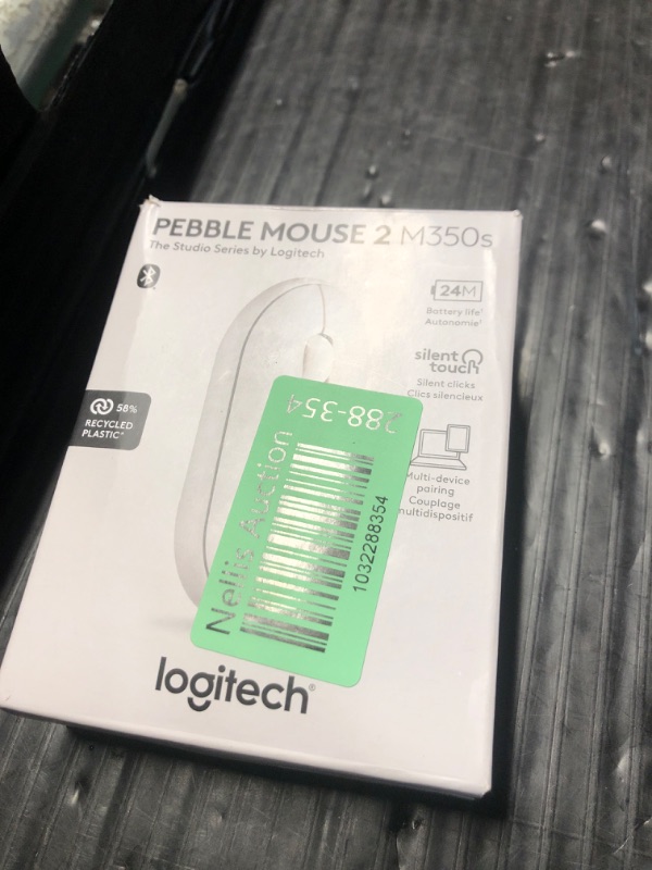 Photo 1 of Logitech Pebble Mouse 2 M350s Slim Bluetooth Wireless Mouse, Portable, Lightweight, Customizable Button, Quiet Clicks, Easy-Switch for Windows, macOS, iPadOS, Android, Chrome OS - Tonal WhiteLPNPMDH4918175
