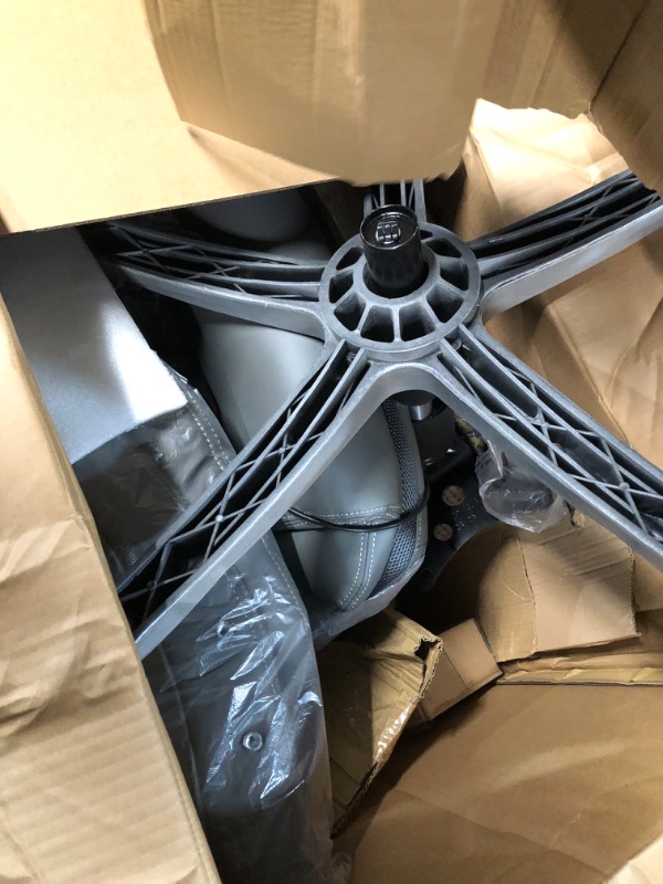 Photo 1 of Serta Bryce Executive Office Chair, Ergonomic Computer DeskChair with Patented AIR Lumbar Technology, Comfortable Layered Body Pillows for Cushioning, SertaQuality Foam, Bonded Leather, Gray