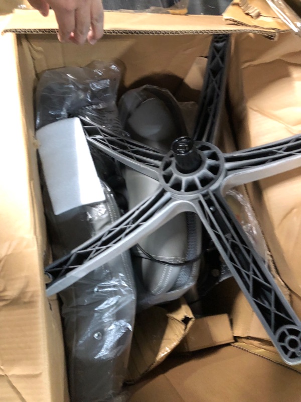 Photo 1 of Serta Bryce Executive Office Chair, Ergonomic Computer DeskChair with Patented AIR Lumbar Technology, Comfortable Layered Body Pillows for Cushioning, SertaQuality Foam, Bonded Leather, Gray