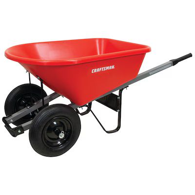 Photo 1 of (ASSEMBLED) (FAIR CONDITION/USED) CRAFTSMAN 6-cu ft 2 Wheel Poly Push Wheelbarrow
