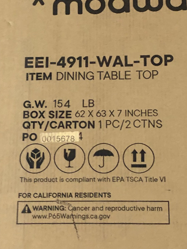 Photo 1 of **MAY BE MISSING HARDWARE**
Modway EEI-4911-WAL Gratify 60" Round Dining Table, Walnut