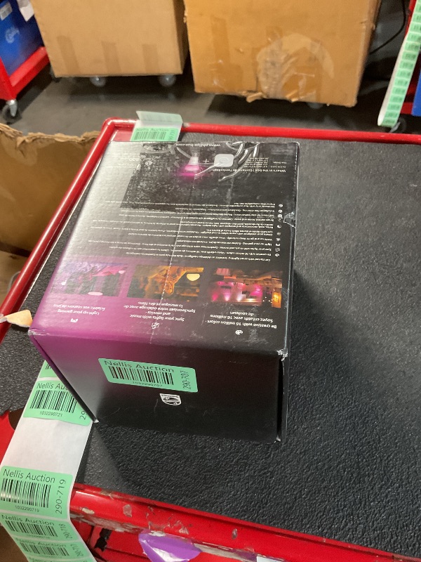Photo 1 of (Missing plug attachment) Philips Hue Smart Light Starter Kit - Includes (1) Bridge and (2) 60W A19 LED Bulb, White and Color Ambiance Color-Changing Light, 800LM, E26 - Control with App or Voice Assistant