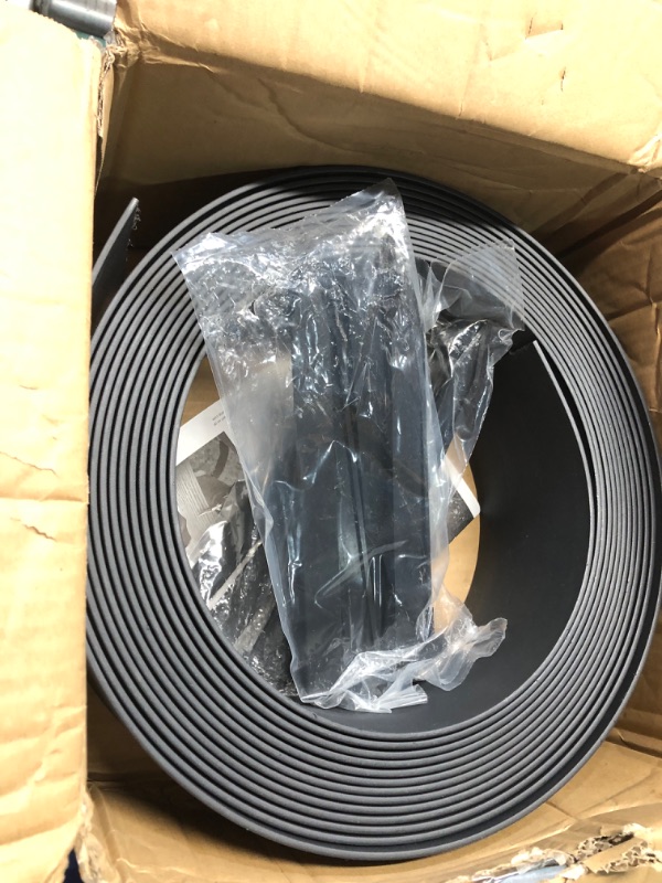 Photo 3 of ***USED - INCOMPLETE - MISSING PARTS***
Black Plastic Garden Landscape Edging, 5” Tall Border Coil, Flexible and Strengthened with Anti-UV Treatment (100ft with 30pcs Stakes)