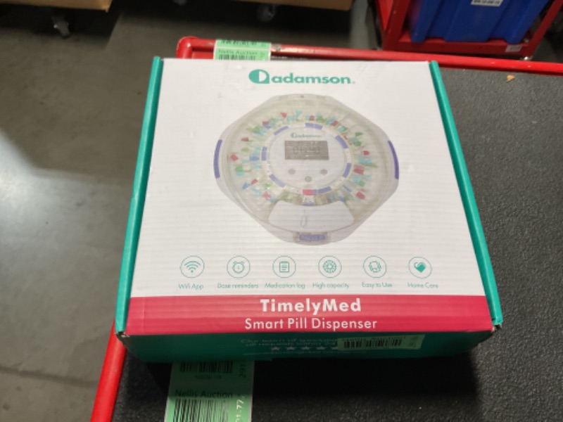 Photo 1 of Adamson TimelyMed Smart Pill Dispenser Machine with Alarm + WiFi App Monitoring + New 2024 + 28 Day Medicine Dispenser + Automatic Pill Dispenser for Elderly with Alarm & Alzheimers Care + Lock Key
