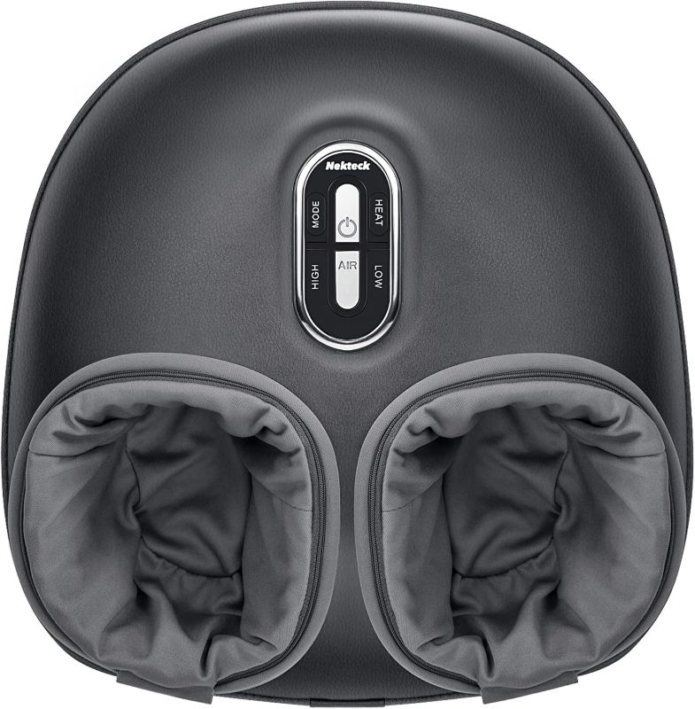 Photo 1 of (POWER TESTED) Nekteck Shiatsu Foot Massager Machine with Soothing Heat, Deep Kneading Therapy, Air Compression, Improve Blood Circulation and Foot Wellness,Relax for Home or Office Use(Gray)