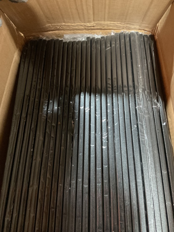 Photo 1 of 100 Pack Deck Balusters 32 '' Straight Baluster, Black Metal Deck Spindle and Stairs Railing with Screws,Hollow Rectangle Deck Balusters for Deck Railing Porch(32 x1.2x0.4 in)