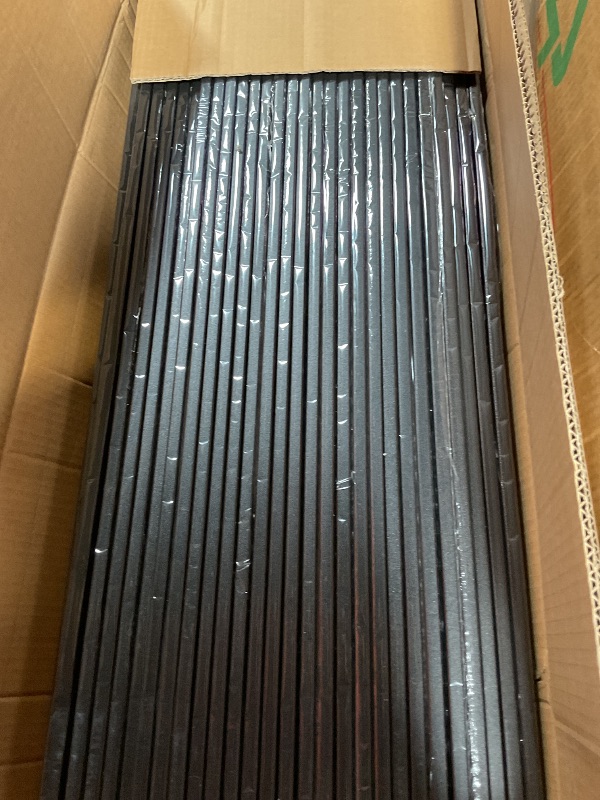 Photo 1 of 100 Pack Deck Balusters 32 '' Straight Baluster, Black Metal Deck Spindle and Stairs Railing with Screws,Hollow Rectangle Deck Balusters for Deck Railing Porch(32 x1.2x0.4 in)