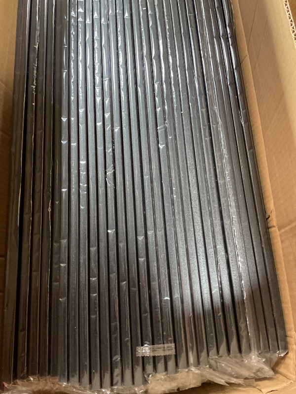 Photo 1 of 100 Pack Deck Balusters 32 '' Straight Baluster, Black Metal Deck Spindle and Stairs Railing with Screws,Hollow Rectangle Deck Balusters for Deck Railing Porch(32 x1.2x0.4 in)