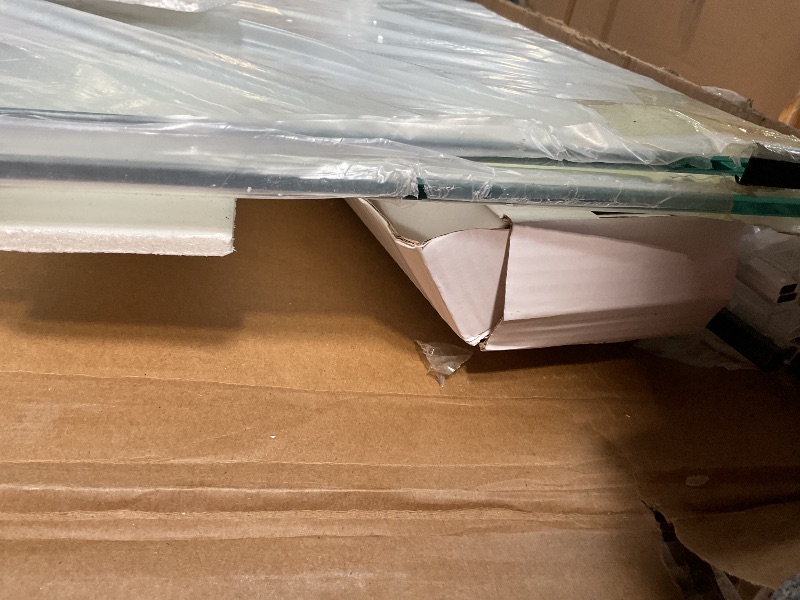 Photo 1 of **UNSURE OF EXACT MEASUREMENTS** KPUY Frameless Shower Door, Sliding Glass Shower Door, 1/4" (6mm) Thick Tempered Clear Glass with Explosion-Proof Film Nano Coating in Matte Black Finish