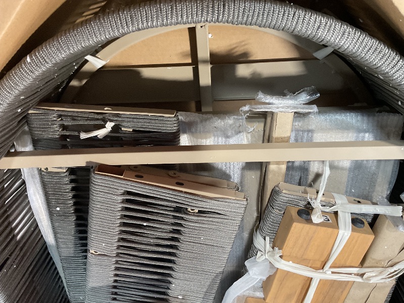 Photo 1 of **HAS DAMAGES** Acacia Wood Outdoor Chaise Lounge Chair with Adjustable Backrest & Cushion - Grey Rope Poolside Lounge Chair for Patio, Beach, Yard - Water-Resistant & Comfortable 800lb Capacity