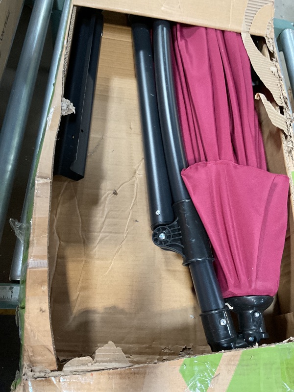 Photo 1 of 10 FT Patio Cantilever Umbrella, Outdoor Offset Umbrella with Easy Tilt Adjustment, 8 Ribs, UV Protection for Backyard, Lawn, Garden and Poolside (Wine Red)