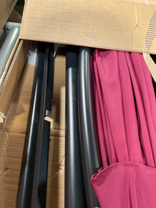 Photo 1 of 10 FT Patio Cantilever Umbrella, Outdoor Offset Umbrella with Easy Tilt Adjustment, 8 Ribs, UV Protection for Backyard, Lawn, Garden and Poolside (Wine Red)