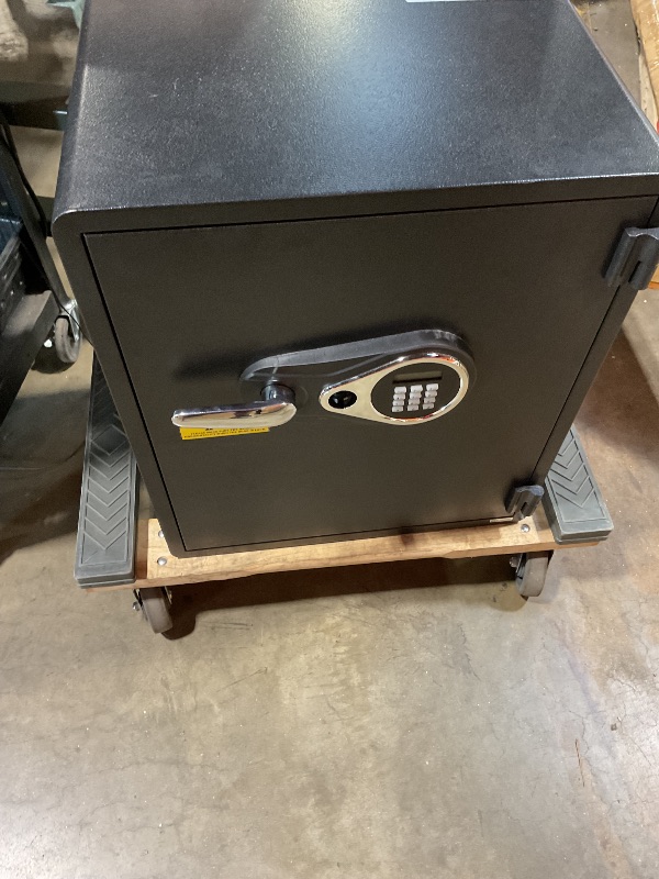 Photo 1 of *SAFE LOCKED**FINAL SALE* Amazon Basics Fireproof Safe and Waterproof Safe Box with Digital Electronic Lock, for Home Use, 2.13 Cubic Feet, 24"Hx20.87"Wx19"D, Black