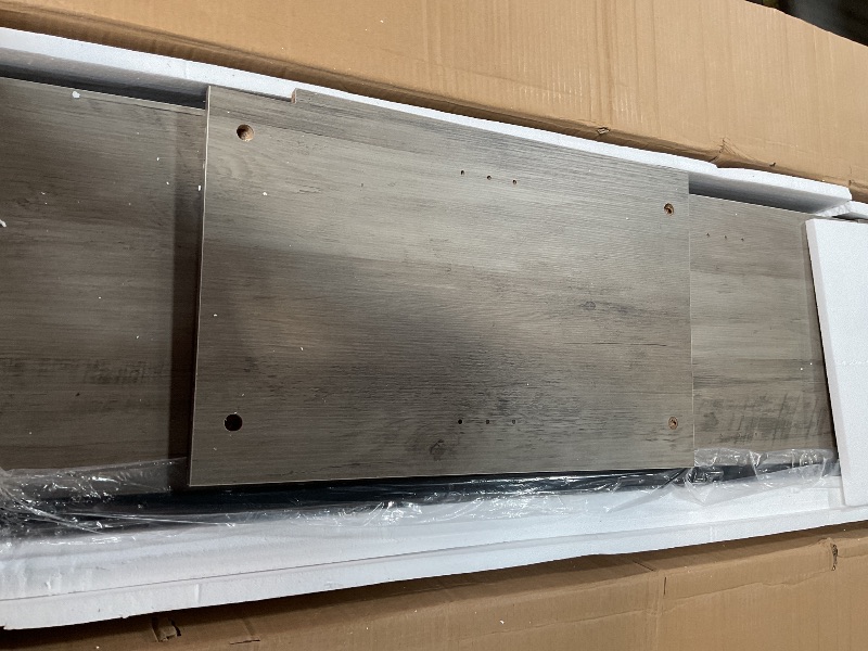 Photo 1 of **MISSING ASSEMBLY HARDWARE** IDEALHOUSE Farmhouse TV Stand and Entertainment Center for Tv up to 65 inches with Sliding Barn Doors and Adjustable Shelf, Tv Media Console Table with Storage Cabinet for Living Room, Grey