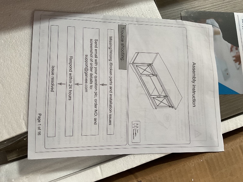 Photo 1 of **MISSING ASSEMBLY HARDWARE** IDEALHOUSE Farmhouse TV Stand and Entertainment Center for Tv up to 65 inches with Sliding Barn Doors and Adjustable Shelf, Tv Media Console Table with Storage Cabinet for Living Room, Grey