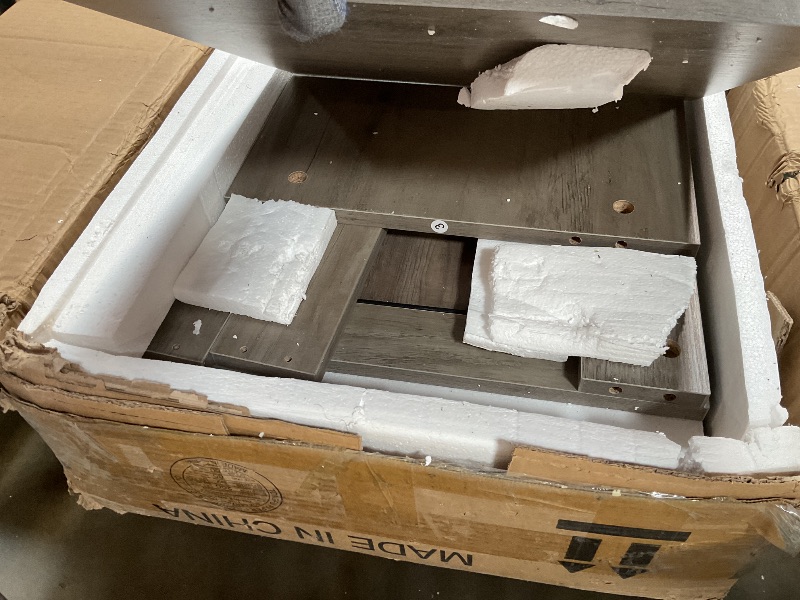 Photo 1 of **MISSING ASSEMBLY HARDWARE** IDEALHOUSE Farmhouse TV Stand and Entertainment Center for Tv up to 65 inches with Sliding Barn Doors and Adjustable Shelf, Tv Media Console Table with Storage Cabinet for Living Room, Grey