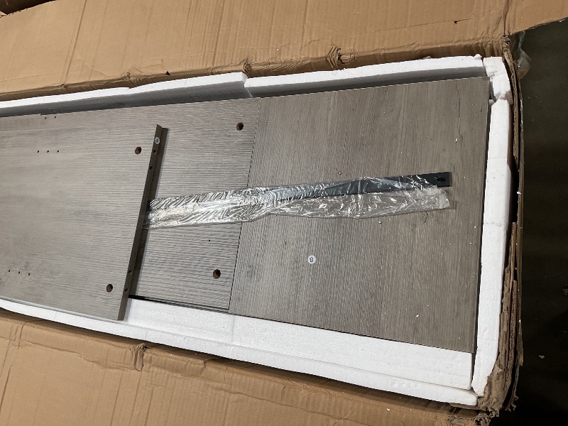 Photo 1 of **MISSING ASSEMBLY HARDWARE** IDEALHOUSE Farmhouse TV Stand and Entertainment Center for Tv up to 65 inches with Sliding Barn Doors and Adjustable Shelf, Tv Media Console Table with Storage Cabinet for Living Room, Grey