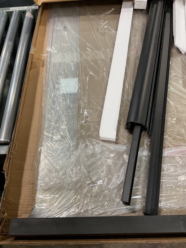 Photo 1 of **MISSING ROLLERS FOR THE TOP OF THE DOOR** SUNNY SHOWER 58.5-60 in.W x 72 in.H Glass Shower Door, Semi Frameless Double Sliding Shower Door, 1/4" Clear Glass, Black Finish