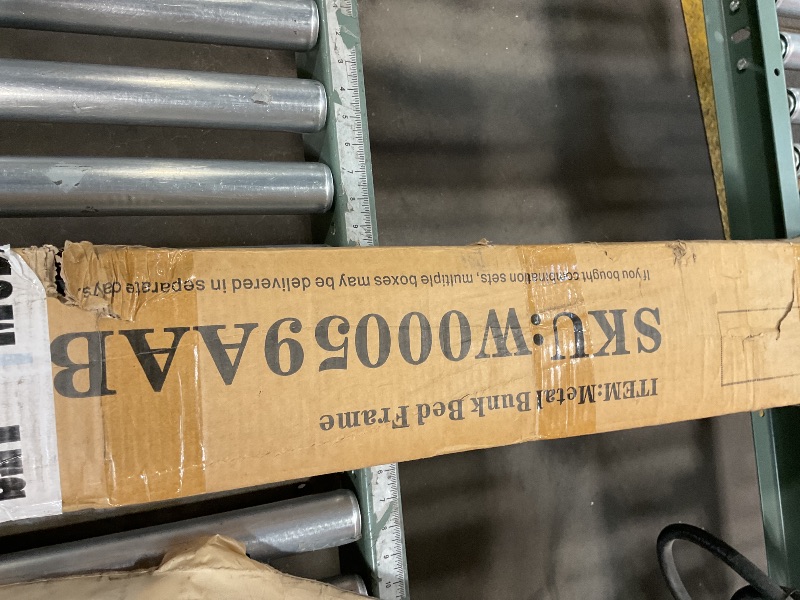 Photo 1 of **SELLING FOR PARTS AS PARTIAL SET. ONE BOX OF TWO**Metal Twin Over Twin Bunk Beds with Trundle Bed, UHOMEPRO Twin Bunk Bed for Kids Adults Teens, Dorm Room Bunk Bed Can Be Divided Into 2 Twin Beds with Trundle, 2 Ladders, CPC Certification, Black