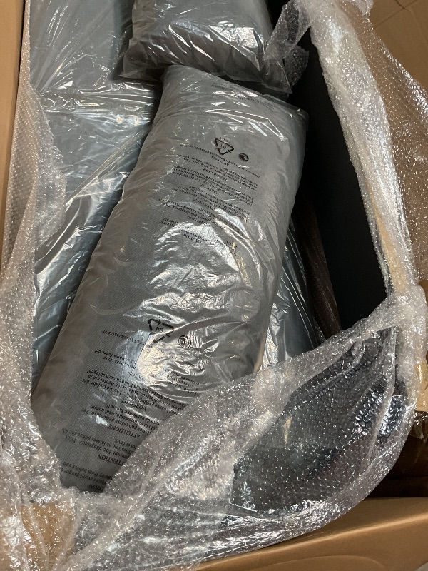 Photo 1 of 2 boxes/ says 3 out of 4**** Menorca Dark Gray Aluminum 94" Curved Back Outdoor Sofa with Cushions