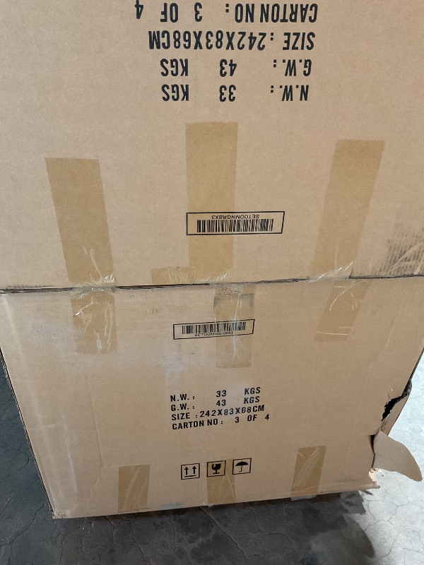 Photo 1 of 2 boxes/ says 3 out of 4**** Menorca Dark Gray Aluminum 94" Curved Back Outdoor Sofa with Cushions