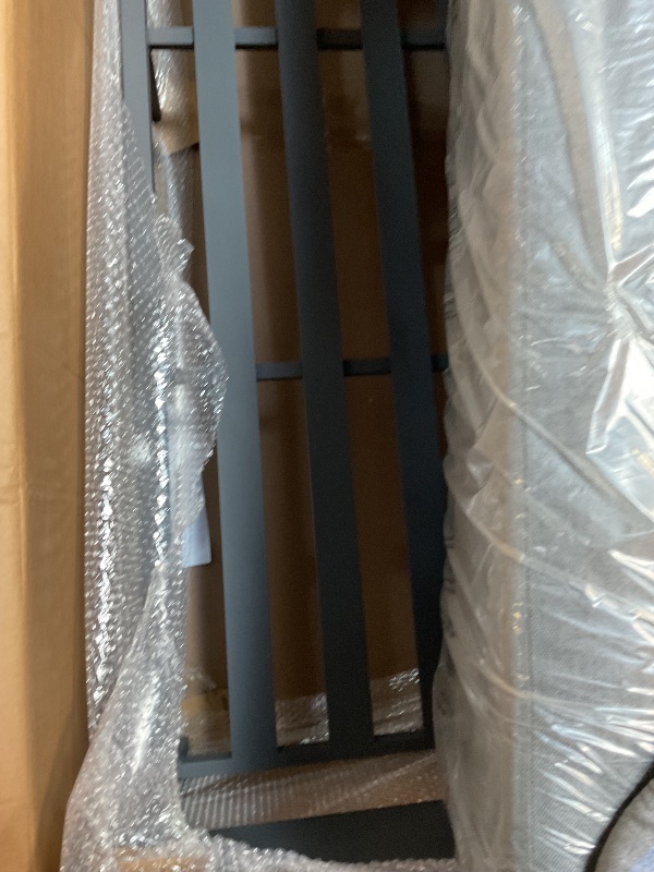 Photo 1 of 2 boxes/ says 3 out of 4**** Menorca Dark Gray Aluminum 94" Curved Back Outdoor Sofa with Cushions