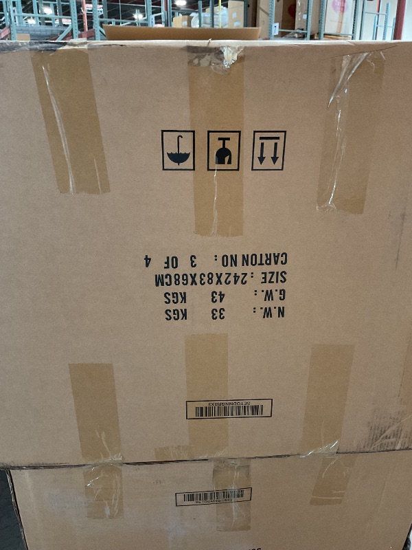 Photo 1 of 2 boxes/ says 3 out of 4**** Menorca Dark Gray Aluminum 94" Curved Back Outdoor Sofa with Cushions