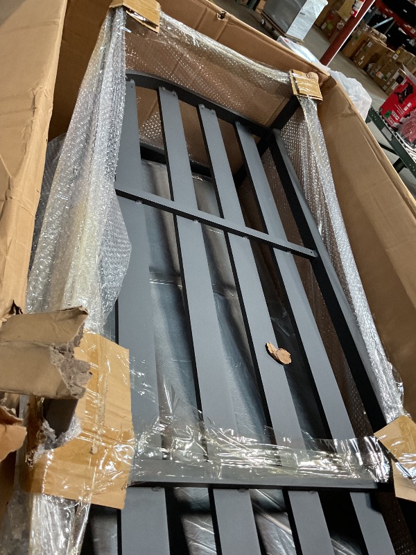 Photo 1 of 2 boxes/ says 3 out of 4**** Menorca Dark Gray Aluminum 94" Curved Back Outdoor Sofa with Cushions