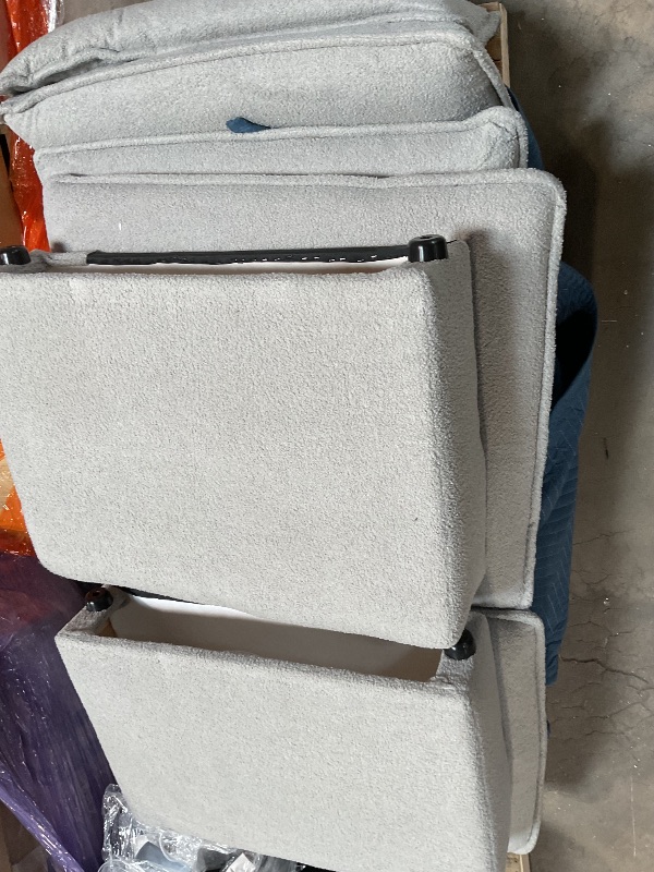 Photo 1 of ***FOR PARTS HAS DAMAGES*** KEIKI 3 Seat Teddy Couch with 2 Lumbar Pillows for Living Room, Apartment, Office, Studies