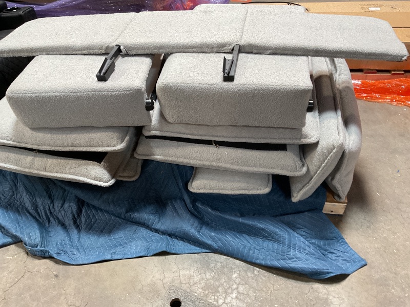 Photo 1 of ***FOR PARTS HAS DAMAGES*** KEIKI 3 Seat Teddy Couch with 2 Lumbar Pillows for Living Room, Apartment, Office, Studies