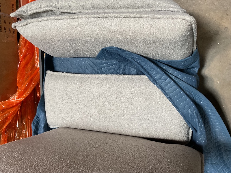 Photo 1 of ***FOR PARTS HAS DAMAGES*** KEIKI 3 Seat Teddy Couch with 2 Lumbar Pillows for Living Room, Apartment, Office, Studies