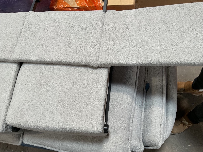 Photo 1 of ***FOR PARTS HAS DAMAGES*** KEIKI 3 Seat Teddy Couch with 2 Lumbar Pillows for Living Room, Apartment, Office, Studies