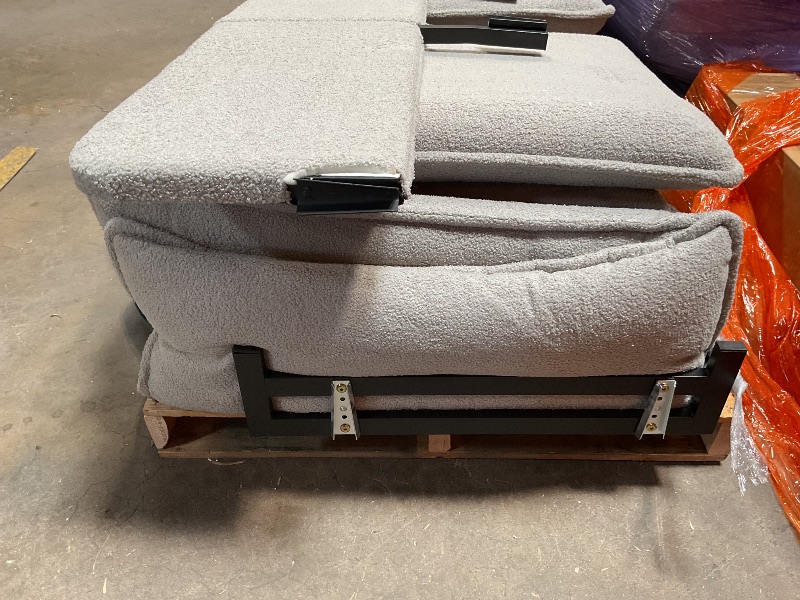 Photo 1 of ***FOR PARTS HAS DAMAGES*** KEIKI 3 Seat Teddy Couch with 2 Lumbar Pillows for Living Room, Apartment, Office, Studies