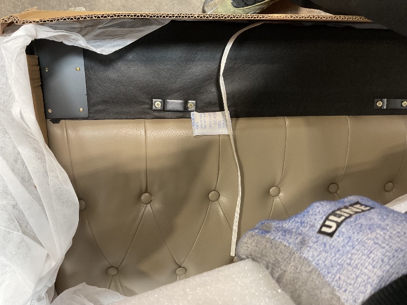 Photo 1 of **MISSING SOFA ARMS** Chesterfield Sofa, 89" Mid Century Modern Couch with Low Back, Roll Arm Nailhead Trim Classic 3 Seater Couch for Living Room, Office, Apartment, Linen Beige