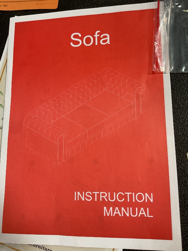 Photo 1 of **MISSING SOFA ARMS** Chesterfield Sofa, 89" Mid Century Modern Couch with Low Back, Roll Arm Nailhead Trim Classic 3 Seater Couch for Living Room, Office, Apartment, Linen Beige